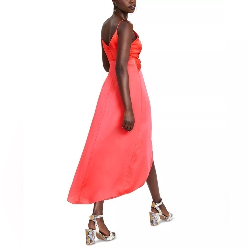 BAR III Twist-Front Two-Tone Midi Silky Dress​ - Picture 9 of 10
